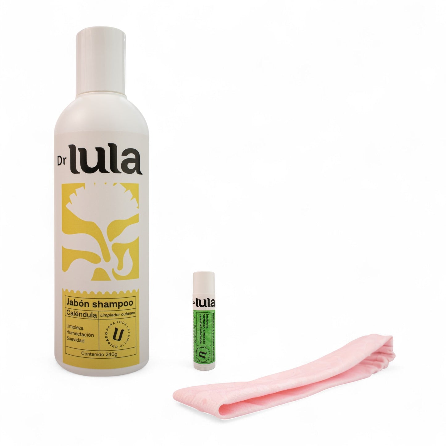 Kit Cuidado Natural Dr Lula – Shampoo y Jabón 2 en 1 (240 ml)+ Lipbalm (Rutina Completa)