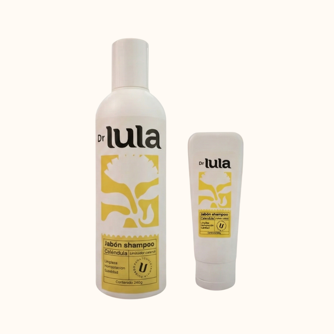 Pack Starter Dr Lula – Shampoo y Jabón 2 en 1 Natural (Caléndula + Vitamina E) 240 mL + 60 mL