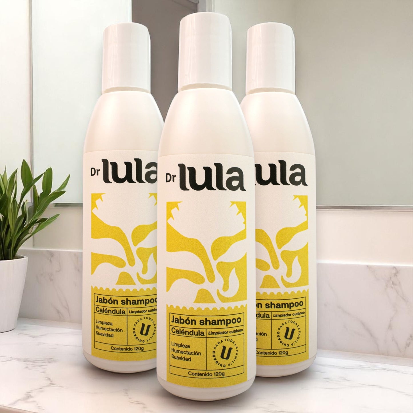 Trío Natural Dr Lula –  Shampoo y Jabon 2 en 1 (120 mL c/u)