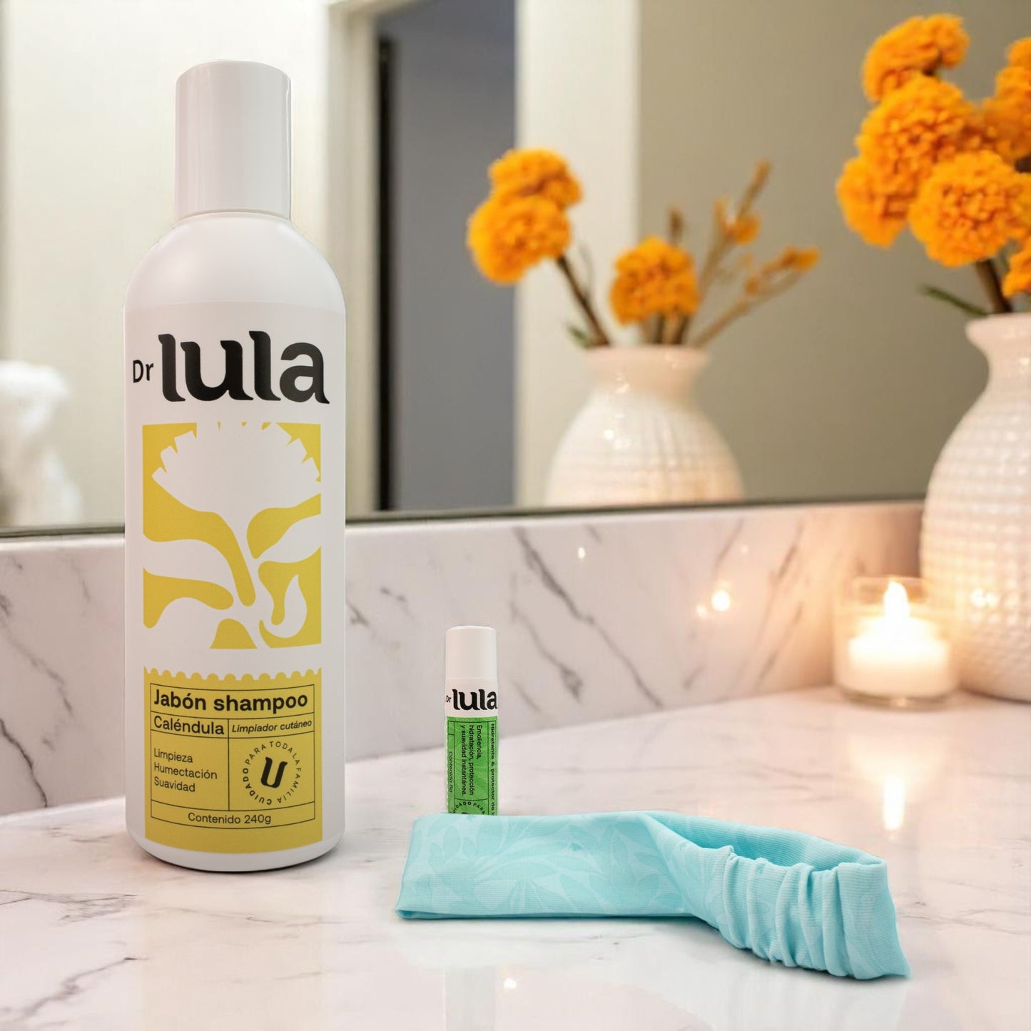 Kit Cuidado Natural Dr Lula – Shampoo y Jabón 2 en 1  (240 ml)+ Lipbalm (Rutina Completa)