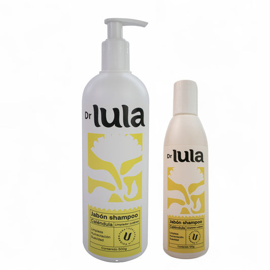 Pack Familiar Dr Lula – Shampoo y Jabón 2 en 1 Natural (Caléndula + Vitamina E) 500 mL + 120 mL