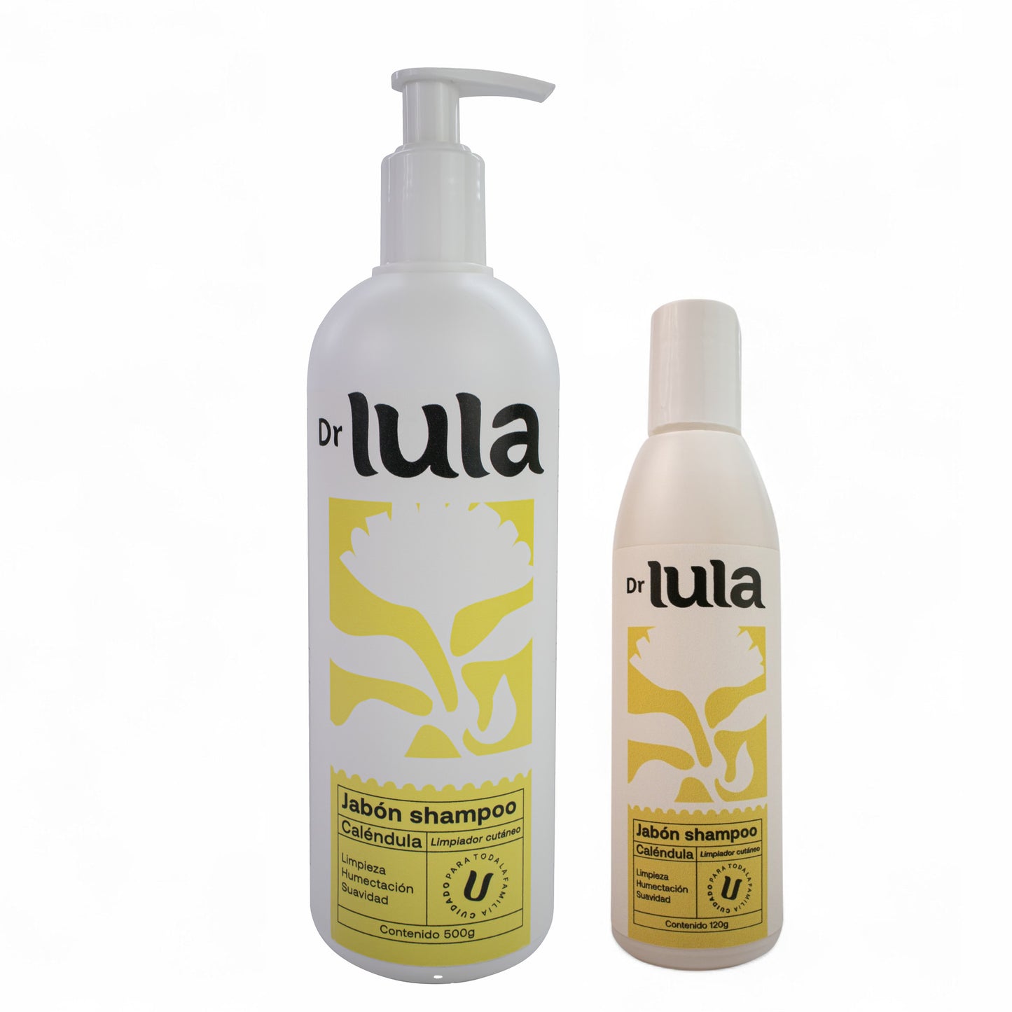 Pack Familiar Dr Lula – Shampoo y Jabón 2 en 1 Natural (Caléndula + Vitamina E) 500 mL + 120 mL