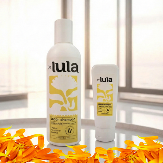 Pack Familiar Dr Lula – Shampoo y Jabón 2 en 1 Natural (Caléndula + Vitamina E) 240 mL + 60 mL