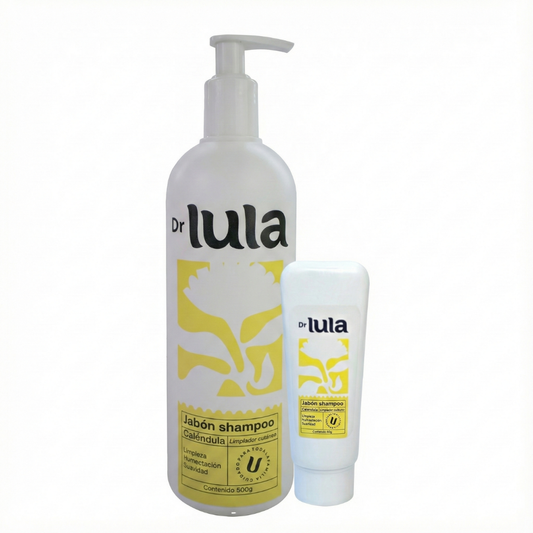Pack Familiar Dr Lula – Shampoo y Jabón 2 en 1 Natural (Caléndula + Vitamina E) 500 mL + 60 mL